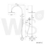 WS-8071J ฝักบัวเรนชาวเวอร์ผสม หัวฝักบัวกลม 10 นิ้ว พร้อมฝักบัวมือถือสแตนเลส 2.5 นิ้ว