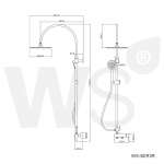 WS-8093R ฝักบัวเรนชาวเวอร์ผสม หัวฝักบัวกลม 10 นิ้ว พร้อมฝักบัวมือถือสแตนเลส 4 นิ้ว