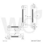 GB-5327-2-BLR ราวกันลื่นแบบตัว L ยาว 40 x 60 ซม.(OD 32 มม.) รุ่น TEAK-304