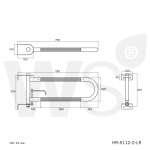 HR-5112-2-LR ราวกันลื่น แบบสวิงซ้าย-ขวา ยาว 70 ซม.(OD 32 มม.) รุ่น TEAK-304