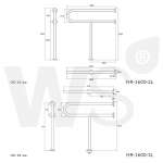 HR-1600-2L ราวกันลื่นข้างอ่างล้างหน้า ยาว 80 x 80 ซม.(OD 32 มม.) ผิวเงา