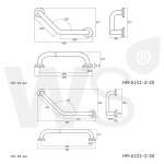 HR-6101-2-30 ราวกันลื่นแบบตัว V ยาว 30 x 30 ซม.(OD 32 มม.) ผิวแฮร์ไลน์