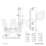 GB-6327-2-BLR ราวกันลื่นซ้าย-ขวา แบบตัว L (OD 32 มม.) ผิวแฮร์ไลน์