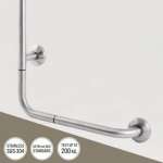 GB-6327-2-BLR ราวกันลื่นซ้าย-ขวา แบบตัว L (OD 32 มม.) ผิวแฮร์ไลน์