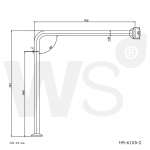 HR-6105-2 ราวกันลื่นข้างอ่างล้างหน้า (OD 32 มม.) ผิวแฮร์ไลน์