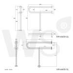 HR-6600-2L ราวกันลื่นข้างอ่างล้างหน้า ยาว 80 x 80 ซม.(OD 32 มม.) ผิวแฮร์ไลน์ 