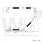 HR-4101-2-30 ราวกันลื่นแบบตัว V ยาว 30 x 30 ซม.(OD 32 มม.) ผิวเงา รุ่น พิมพ์ลาย