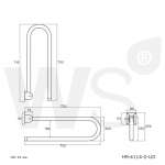 HR-6114-2-UD ราวกันลื่น แบบโยกขึ้น-ลง ยาว 70 ซม.(OD 32 มม.) ผิวแฮร์ไลน์