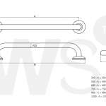 GB-6327-90 ราวกันลื่น ยาว 90 ซม.(OD 25.4 มม.) ผิวแฮร์ไลน์