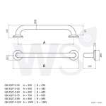 GB-3327-3-60 ราวกันลื่น ยาว 60 ซม.(OD 38 มม.) ผิวเงา