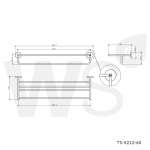 TS-5212-60 ชั้นวางผ้าพร้อมราวแขวนผ้าสแตนเลส ขนาด 60 ซม.