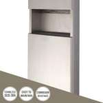 R-3800 ตู้ใส่กระดาษเช็ดมือสแตนเลส พร้อมถังขยะ แบบฝังผนัง