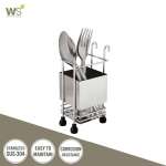 WR-6110-A ที่ใส่ช้อนส้อมสแตนเลส มีขอเกี่ยว ทรงเหลี่ยม 0