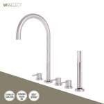 WSS-2056J ก๊อกผสมลงอ่างอาบน้ำ แบบฝังเคาน์เตอร์ คอ J