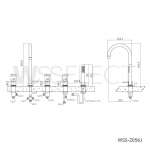 WSS-2056J ก๊อกผสมลงอ่างอาบน้ำ แบบฝังเคาน์เตอร์ คอ J