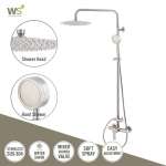 WS-80102R ฝักบัวเรนชาวเวอร์ผสม หัวฝักบัวกลม 10 นิ้ว พร้อมฝักบัวมือถือสแตนเลสแบบสปา 4 นิ้ว 0