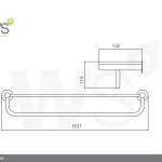 TS-5155S-60 ชั้นวางผ้าพร้อมราวแขวนผ้าสแตนเลส ขนาด 60 ซม.