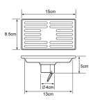 RA WT-44886 ตะแกรงน้ำทิ้งพื้น ขนาด 8 x 15 ซม.มีลิ้นกันแมลง
