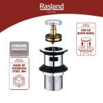 RA K111-K1516 สะดืออ่างล้างหน้า มีรูน้ำล้น แบบกด โครเมี่ยม 0