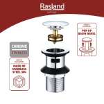 RA K111-STN-BASIN สะดืออ่างล้างหน้า มีรูน้ำล้น แบบกด โครเมี่ยม 0