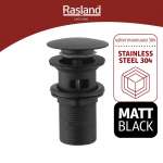 RA POP-BLK สะดืออ่างล้างหน้ามีรูน้ำล้น MATT BLACK