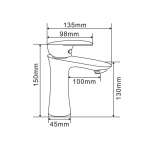 RA DW-8001 ก๊อกล้างหน้าน้ำเย็น โครเมียม LUZ
