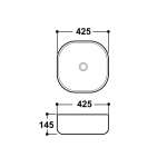 AQ WHITE-99 อ่างล้างหน้าเซรามิค ลายหินอ่อนขาว