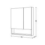 J BC-5038-MR70-02 กระจกส่องหน้าพร้อมตู้เฟอร์นิเจอร์ ขนาด 70 ซม.