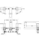 TBG04201T#MBL ก๊อกผสมสำหรับลงอ่างอาบน้ำ ชนิดติดเคาน์เตอร์ (3 รูก๊อก) รุ่น GA (Matte Black)