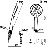 คลิกเลย COTTO ฝักบัวพร้อมสาย 3 ฟังก์ชั่น 