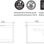 คลิกเลย COTTO ตู้ใต้อ่างล้างหน้าแบบแขวนผนัง สีแดง รุ่น LUCIEN (สำหรับอ่างรุ่น Viva)