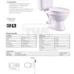 NC-7546P : ALICA-P สุขภัณฑ์แบบสองชิ้นท่อออกกำแพง ใช้น้ำ 4.5 ลิตร รุ่น เอลิกา พี