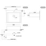 NL-032 : PLUS TWO อ่างล้างหน้าแบบวางบนเคาน์เตอร์ รูปทรงสี่เหลี่ยม รุ่น พลัสทู