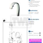 TLP01701T ก๊อกผสมเซ็นเซอร์ (Polished Chrome) ใช้ไฟฟ้า 220V ใช้น้ำ 3 ลิตร/นาที