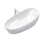 PJYD2200PW อ่างอาบน้ำหินอ่อนสังเคราะห์ (White) พร้อมสะดือและอุปกรณ์ 0