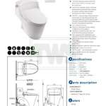 CW923SW6 โถสุขภัณฑ์ชิ้นเดียว พร้อมฝา WASHLET S7