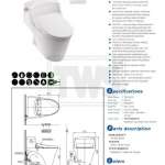 CW923SW8 โถสุขภัณฑ์ชิ้นเดียว พร้อมฝา WASHLET S7 (Auto Flush)