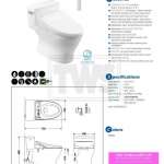 CW188UW3R โถสุขภัณฑ์ชิ้นเดียว พร้อมฝา WASHLET C5 