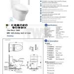 CW889UW3R โถสุขภัณฑ์ชิ้นเดียว พร้อมฝา WASHLET C5 