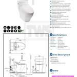 CW624UW3R โถสุขภัณฑ์ชิ้นเดียว พร้อมฝา WASHLET C5 