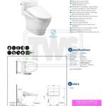 CW887UW2R โถสุขภัณฑ์ชิ้นเดียว พร้อมฝา WASHLET C2 