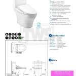 CW889UW2R โถสุขภัณฑ์ชิ้นเดียว พร้อมฝา WASHLET C2 