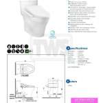 CW885UW2R โถสุขภัณฑ์ชิ้นเดียว พร้อมฝา WASHLET C2