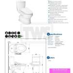 CST340UW2R1 โถสุขภัณฑ์สองชิ้น พร้อมฝา WASHLET C2 