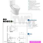CST230UW1R โถสุขภัณฑ์สองชิ้น พร้อมฝา WASHLET SIMPLE