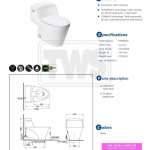 CW923RUV2 โถสุขภัณฑ์ชิ้นเดียว ใช้น้ำ 4.8 ลิตร ฝารองนั่งแบบ Soft Close
