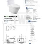 CW887UV2 โถสุขภัณฑ์ชิ้นเดียว ใช้น้ำ 4.8 ลิตร ฝารองนั่งแบบ Soft Close