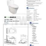 CW885UV2 โถสุขภัณฑ์ชิ้นเดียว ใช้น้ำ 4.5/3 ลิตร ฝารองนั่งแบบ Soft Close