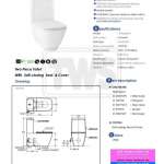 CST273U โถสุขภัณฑ์สองชิ้น ใช้น้ำ 4.5/3 ลิตร ฝารองนั่งแบบ Soft Close