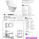 CST767UV2 โถสุขภัณฑ์สองชิ้น ใช้น้ำ 4.8 ลิตร ฝารองนั่งแบบ Soft Close